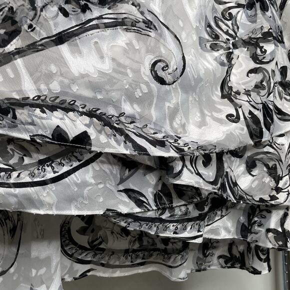 Alex Evenings Womens White Black Tiered Chiffon Blouse Est. Size 2X Dressy Event - Picture 8 of 9